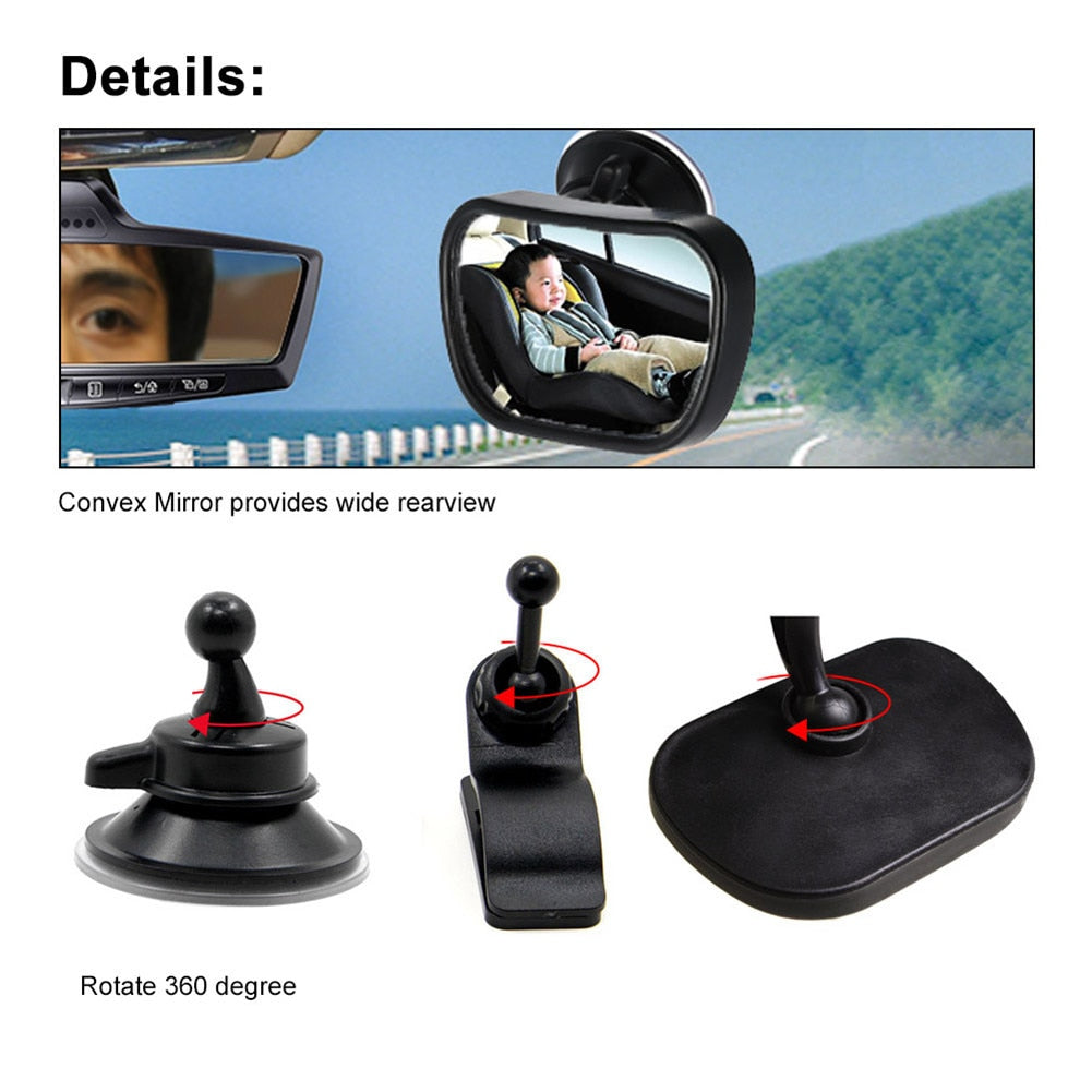2-in-1 Baby Car Safety Mirror – Adjustable Rear View