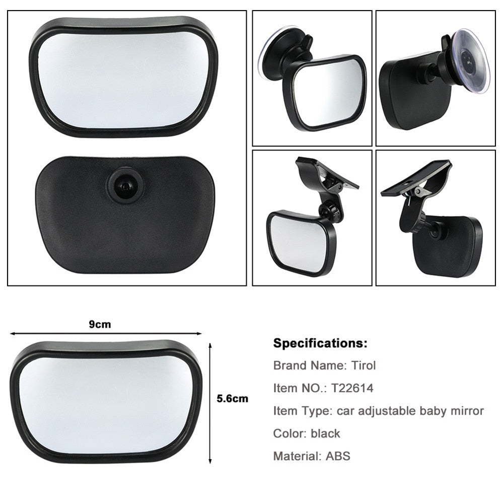 2-in-1 Baby Car Safety Mirror – Adjustable Rear View